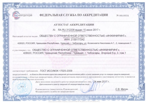 Сертификат ИНЖИНИРИНГ